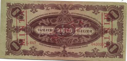 1920. 20f (2x) + 50f + 1930. 20P + 1939. 5P + 1945. 10.000P hamis "MINTA" felülnyomással +...