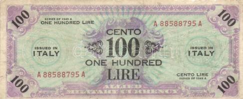 Olaszország/nemzetközi megszállás 1943. 100L T:III- Italy/Allied Military Currency 1943. 100 Lire C:VG