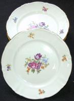 Porcelán süteményes készlet: 1 tál 5 tányérral / Set of chinaware dishes