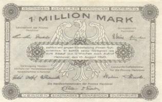 Német Birodalom/Weimari Köztársaság/Bielefeld/Solingen/Hannover/Berlin 1919. 10M háborús szükségpénz...