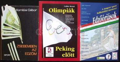 3db klf sport témájú könyv:  Zsebemben az edzőm, Edzőóriások, Olimpiák Peking előtt