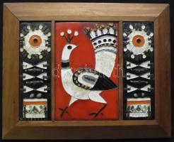 Mosonyi M. jelzéssel tűzzománc kép keretben 26x21cm (hibás)