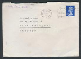 1983 Cs. Szabó László író érdekes tartalmú levele saját kezű aláírásával és címzésével