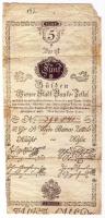 1800. 5G "Wiener-Stadt Banco-Zettel" T:III-,IV ragasztva / Habsburg Monarchy 1800. 5 Gulden "Wiener-Stadt Banco-Zettel" C:VG,G glued Kodnar 32a.