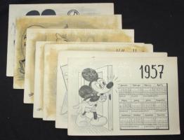 8db Walt Disney tusrajz ÁB jelzéssel 21,5x30,5cm