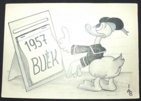 8db Walt Disney tusrajz ÁB jelzéssel 21,5x30,5cm