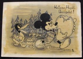 8db Walt Disney tusrajz ÁB jelzéssel 21,5x30,5cm