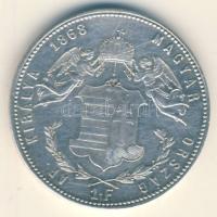 1868GY.F. 1Ft Ag "Angyalos címer" T:2/2- k.