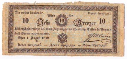 1849. 10Kr "Almássy" T:III / Austrian Empire 1849. 10 Kreuzer C:F Kodnar 83.
