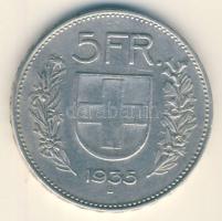 Svájc 1935B 5Fr Ag T:3+ Switzerland 1935B 5 Francs Ag C:F+
