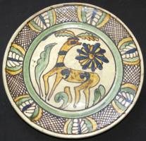 2db Tófalusi Páll Erzsi által szignált Korondi kerámia falitányér d:24cm