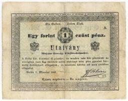 1849. 1Ft ezüst pénz "Almássy" T:restaurált, tűlyukak /  Hungary 1849. 1 Forint/Gulden "Almássy" C:restoration, needle holes