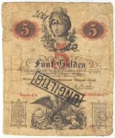 1859. 5G "UNGILTIG" felülnyomással T:III (restaurált) / Austrian Empire 1859. 5 Gulden with overprint "UNGILTIG" C:F,VG (restoration) Kodnar 95b.