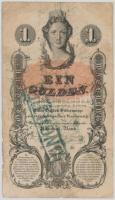 1858. 1G UNGILTIG felülbélyegzéssel T:III- tűlyukak Austrian Empire 1858. 1 Gulden C:VG needle holes Adamo G87B, Kodnar 91b