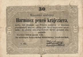 1849. 15kr  "Kincstári utalvány" + 30Kr "Kincstári utalvány" (2x) T:III