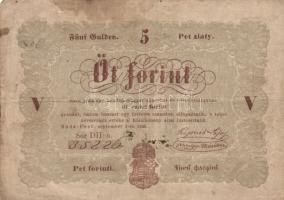 1848. 5Ft "Kossuth bankó" barna T:III