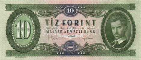 1969. 10Ft (2x),papírránccal és egymás utáni sorszámmal! T:I