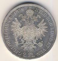 1859B 2Fl Ag "Ferenc József" (24.7g) T:2 / 
Hungary 1859. Doppelgulden/2 Florin Ag "F...