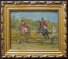 Kolozsváry Kamillo (1936-): Ugratás, olaj-vászon, jelzett, keretben 28x33cm