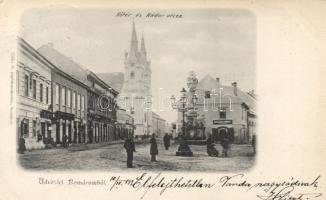 1899 Komárom main square, Nádor street with the shop of András Mészáros