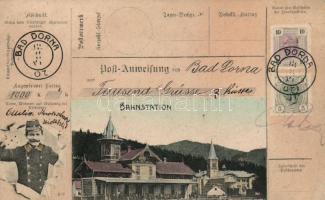 Dornavátra railway station, postal order