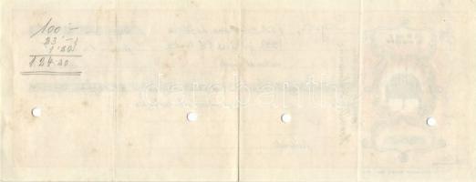 Sopron 1938-40. 3klf kitöltött váltó hátoldalukon illetékbélyeggel, lyukasztva mindegyik