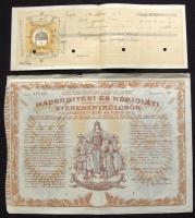 1917. Hadsegítési és Népjóléti Nyereménykölcsön 40K-ról + 1939. Sopron kitöltött váltó hátoldalon 36f váltó illetékbélyeggel