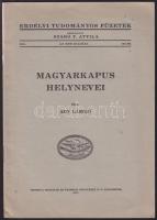 1941 Ady László:  Magyarkapus helynevei - Erdélyi tudományos füzetek, Minerva Kiadó, Kolozsvár