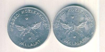 Szeged 1955. Szegedi Közlekedési Vállalat 2db zseton T:2