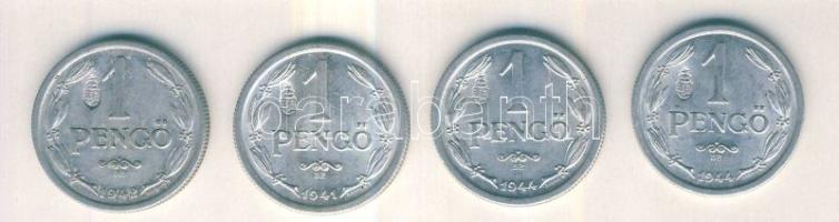 1941-44. 1P (4x) mind "koronás-címeres" ellenjegyyel T:2,3