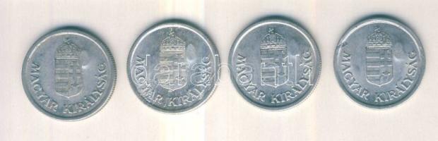 1941-44. 1P (4x) mind "koronás-címeres" ellenjegyyel T:2,3