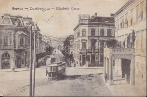 Sopron Erzsébet utca villamossal (fl)