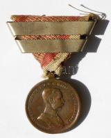 1914. Bronz Vitézségi Érem "Der Tapferkeit" hadi érdemérem, mellszalaggal Szign.: Kautsch T:2- / Hungary 1914. Medal for Bravery, bronze medal with ribbon Sign.: Kautsch C:VF