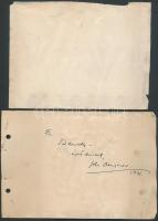 1931 John Barrymore amerikai színész aláírása 
dedikáló sorai és fotója Bartha Gyula és Sulkowky Zol...