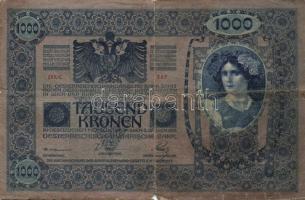 1902. 1000K (2x) egyik "Magyarország" piros körbélyegzéssel és mindkettő "IV. Sz. Vár...