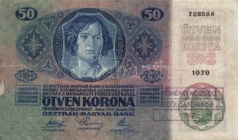 1902. 1000K + 1912. 100K + 1913. 20K + 1914. 50K mindegyik "Véménd Község Elöljárósága 1919&quo...