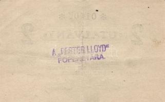 ~1924. "Pester Lloyd" utalvány 1K bélyegző nélkül, 2K (3x) hátlapon mindháromnál "A P...