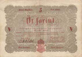 Kossuth-bankó tétel 1848. 5Ft (4x) piros és barna változat + 10Ft + 100Ft T:II-,III,IV