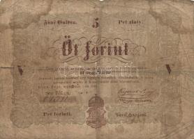 Kossuth-bankó tétel 1848. 5Ft (4x) piros és barna változat + 10Ft + 100Ft T:II-,III,IV