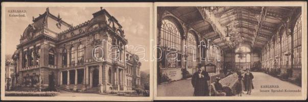 cca. 1910 Karlovy Vary leporelló, belseje a borítótól levált