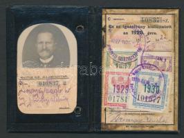 1926 Fényképes félárú vasúti igazolvány