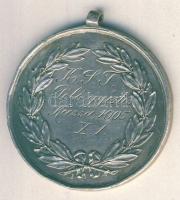 1905. "K.I.T. Poló Győztes Kassa 1905. X.1." jelzett Ag díjérem 19,5g (d=35mm) sign:S.G.A.