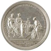 Habsburg Birodalom 1723. Koronázási emlékérem Ag "III. Károly és Erzsébet Krisztina" (44g/...