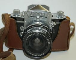 Exa típusú régi fényképezőgép objektívvel, 2db távkioldóval + szovjet fénymérő szerkezet (egy darab ...