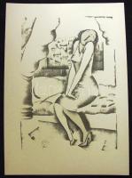 Molnár C Pál (1894-1981): Ébredés, kis szériás ofszet-karton, 21x29 cm