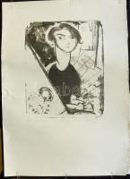 1994 Fehér Zoltán: Fatime portréja lithográfia, EA 2/IV. 50x70cm