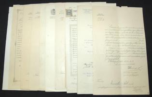 cca 1900-1940 12 db főként hivatalos okmány, 4 darabon földművelésügyi miniszterek (főként Darányi Ignác) aláírásával