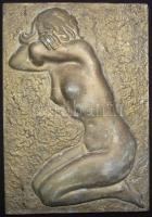 ~1960 Jelzés nélküli fém akt dombormű 20x29cm