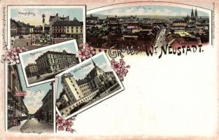 Wiener Neustadt with military academy litho