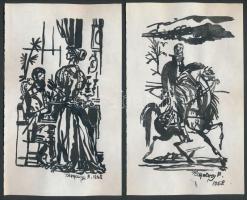 5db tusrajz Tóthfalusy A. jelzéssel